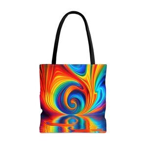 Ponds Tye Dye Swirls and Ripples Tote Bag AI Medium 100% Polyester #8